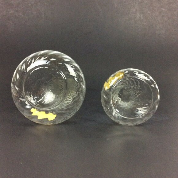 Neiman Marcus Vintage Clear Blown Glass Swirl Bud Vases Set Of 2 Made In Italy - Picture 5 of 5